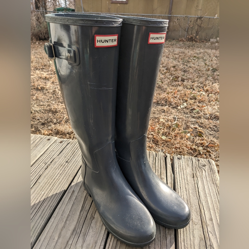 HUNTER Women's Original Refined Gloss Rain Boots Slate